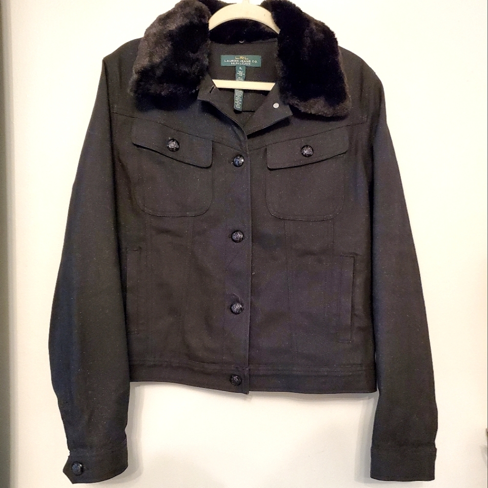 LRL Lauren shimmer denim jacket XL